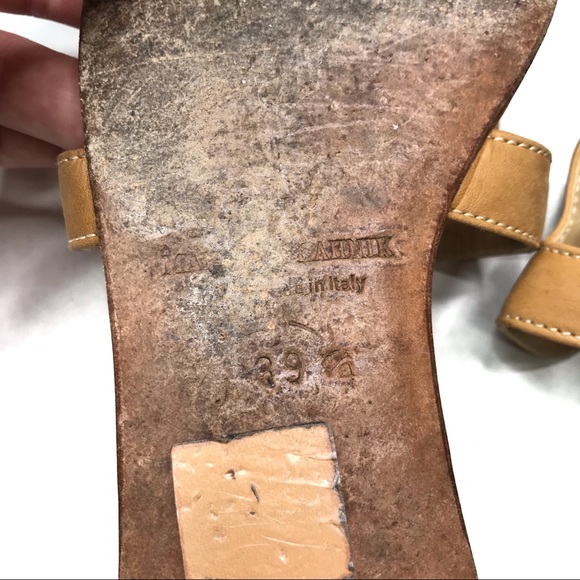 MANOLO BLAHNIK | sz 39 Tan Grella cutout sandals - Picture 8 of 8